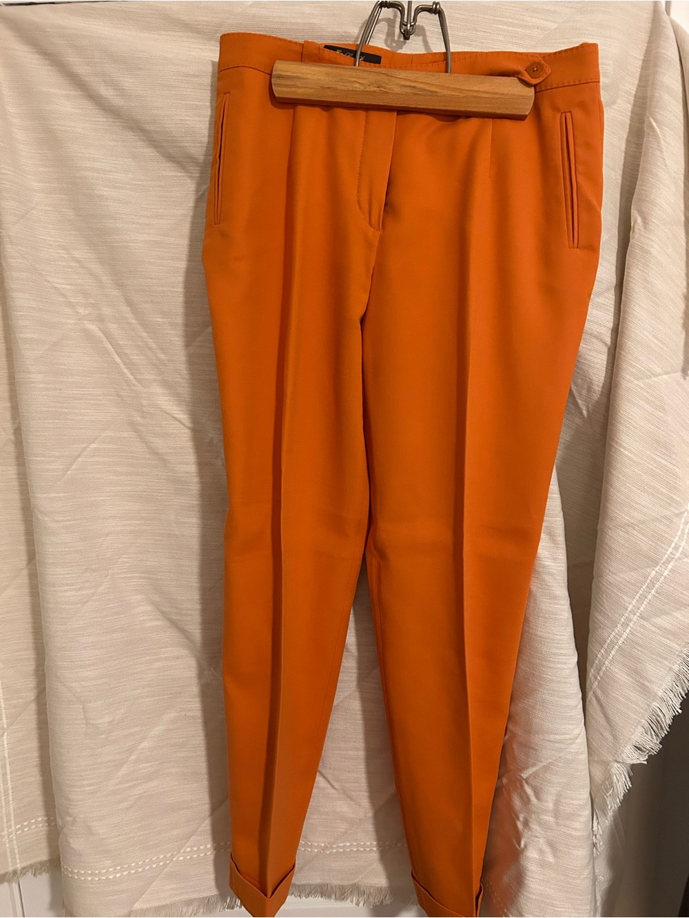 Loro Piana Orange Tailored Women's Trousers